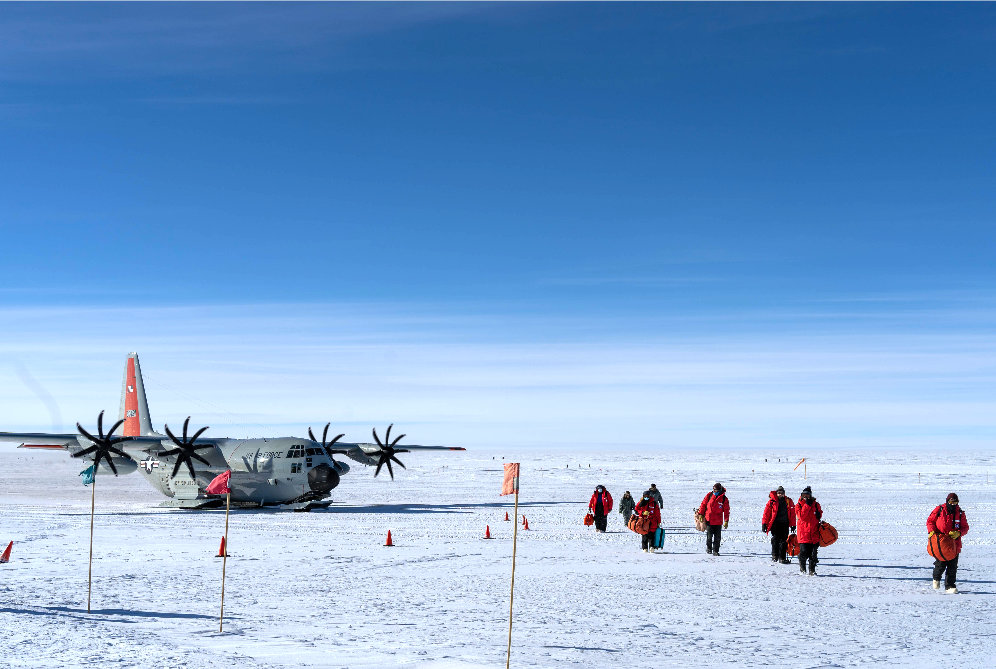 Detektoraufbau am Südpol